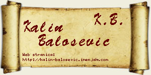 Kalin Balošević vizit kartica